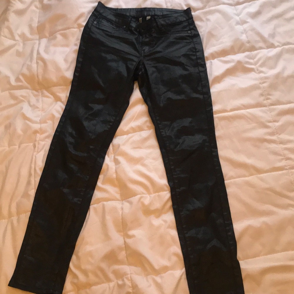 Matte black jeans